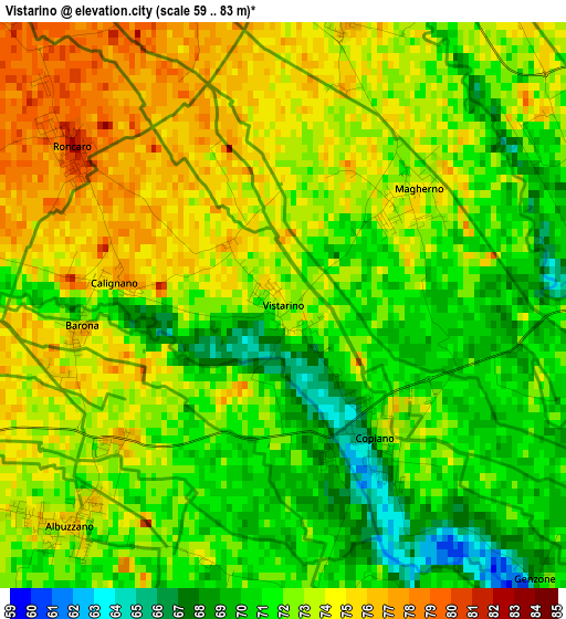 Vistarino elevation map