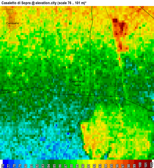 Casaletto di Sopra elevation map