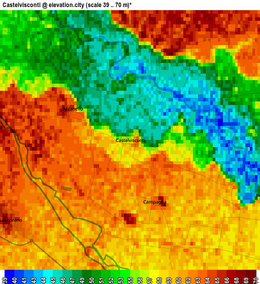 Castelvisconti elevation map