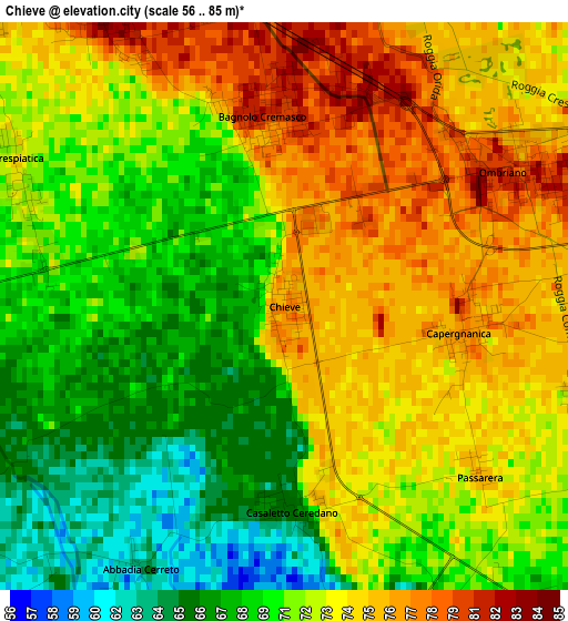 Chieve elevation map