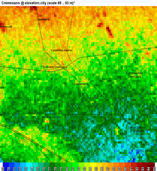 Cremosano elevation map