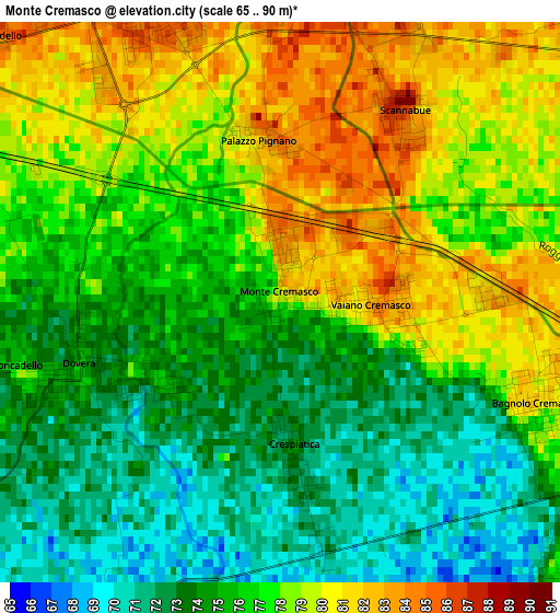 Monte Cremasco elevation map