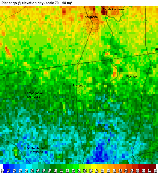 Pianengo elevation map