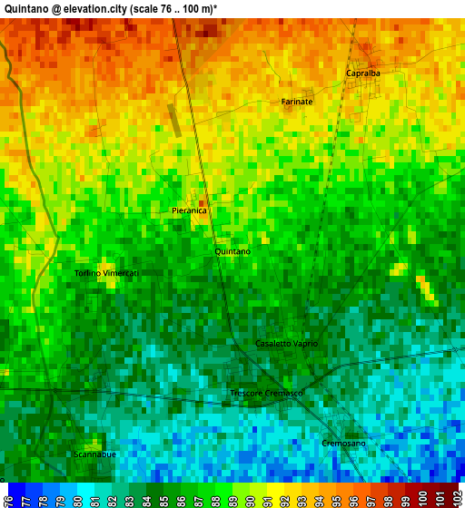 Quintano elevation map