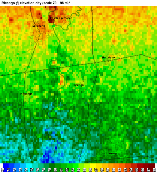 Ricengo elevation map