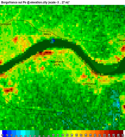 Borgofranco sul Po elevation map