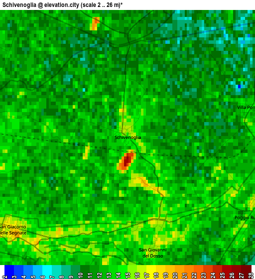 Schivenoglia elevation map