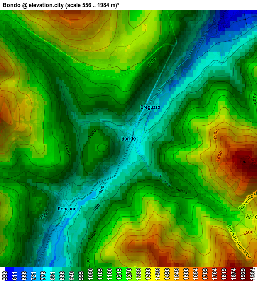 Bondo elevation map