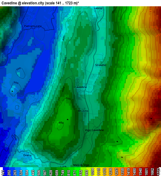 Cavedine elevation map