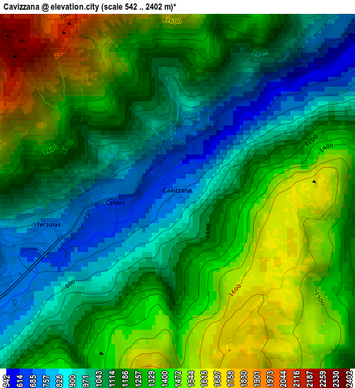 Cavizzana elevation map