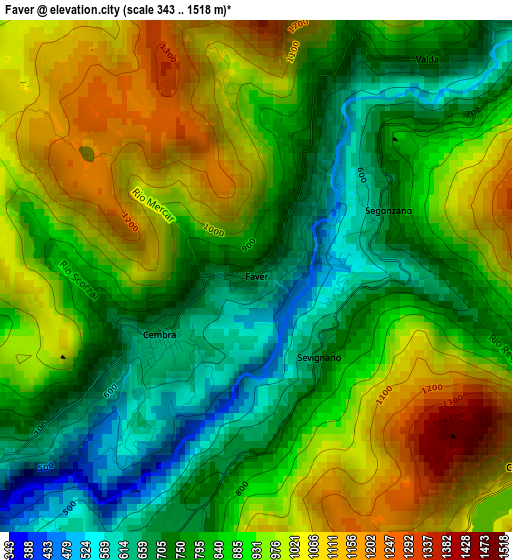 Faver elevation map