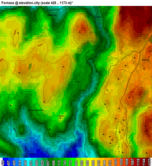 Fornace elevation map