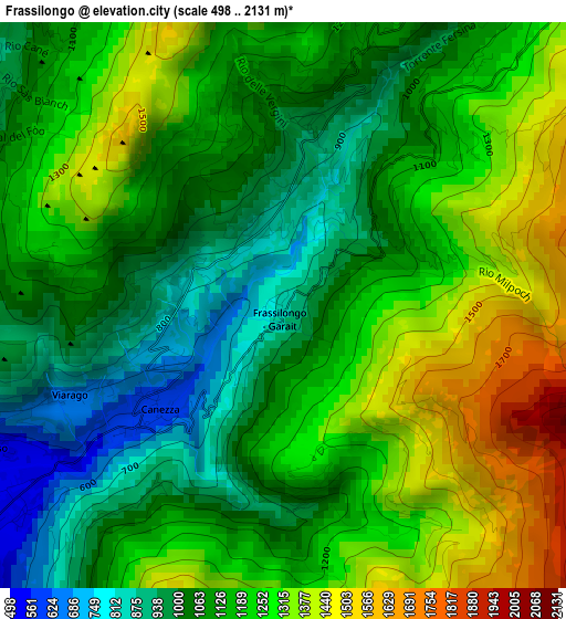 Frassilongo elevation map