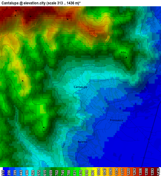 Cantalupa elevation map