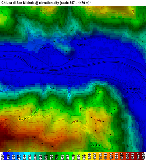 Chiusa di San Michele elevation map