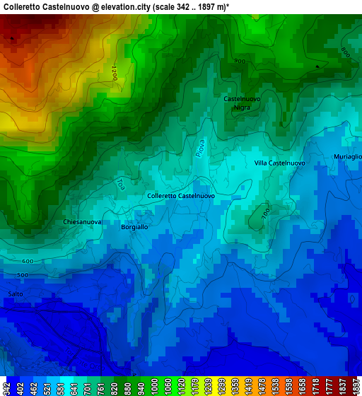 Colleretto Castelnuovo elevation map