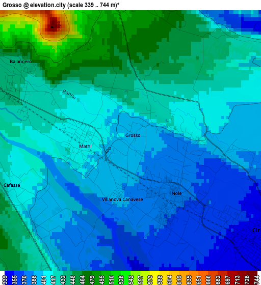 Grosso elevation map