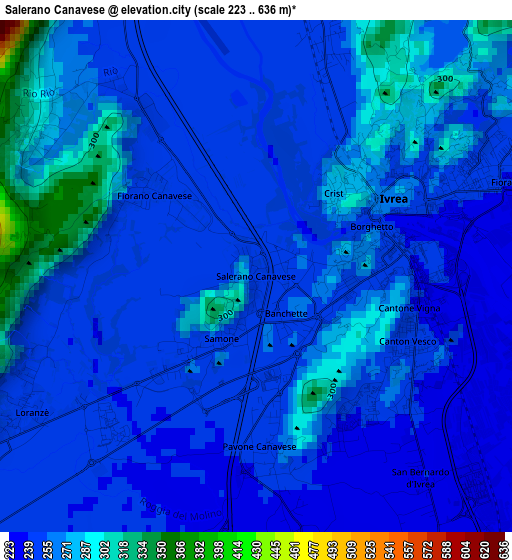 Salerano Canavese elevation map