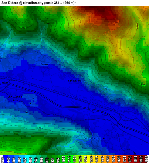 San Didero elevation map