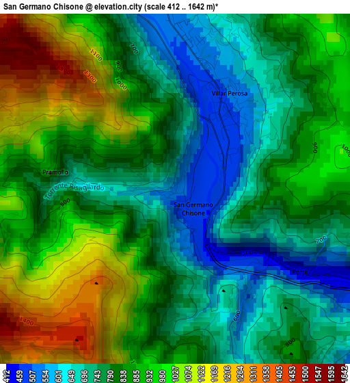 San Germano Chisone elevation map