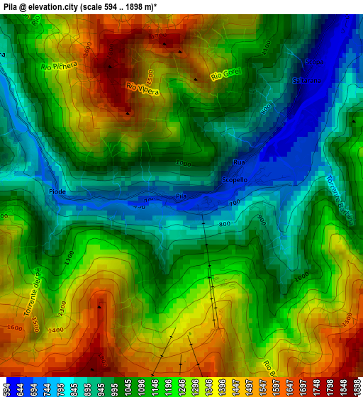 Pila elevation map