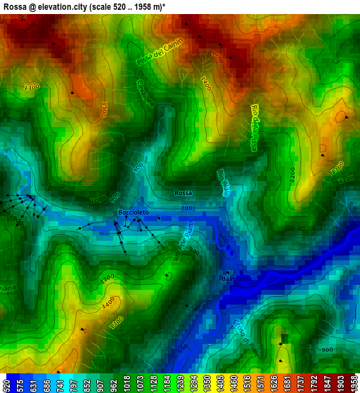 Rossa elevation map