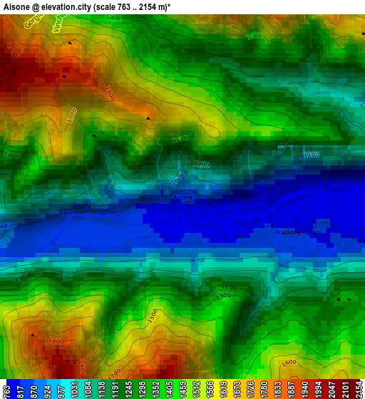 Aisone elevation map