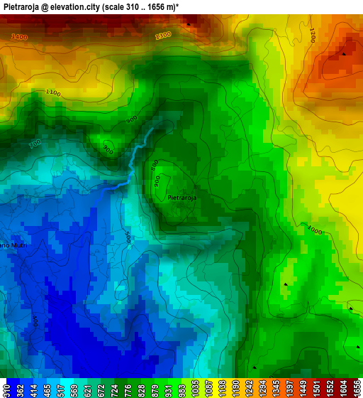 Pietraroja elevation map