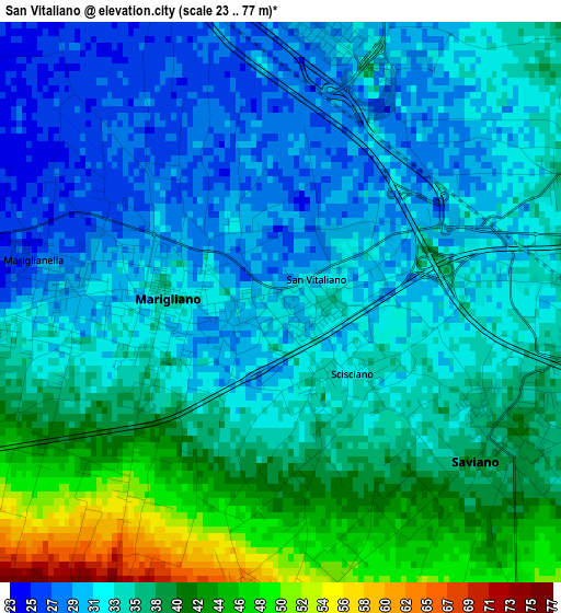 San Vitaliano elevation map