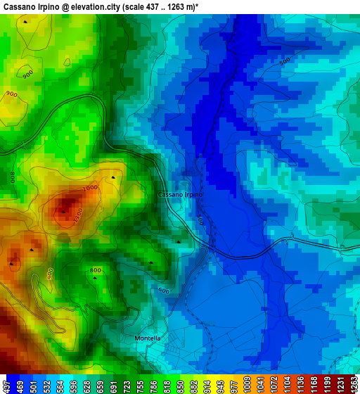 Cassano Irpino elevation map