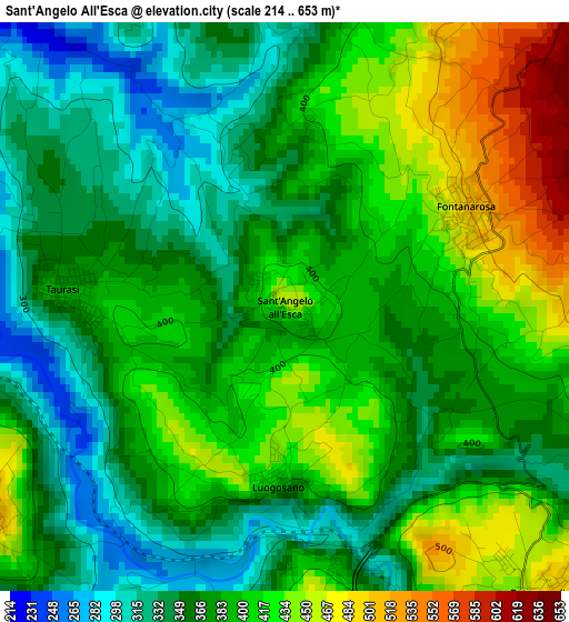 Sant'Angelo All'Esca elevation map