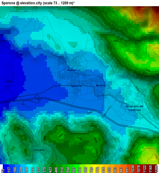 Sperone elevation map