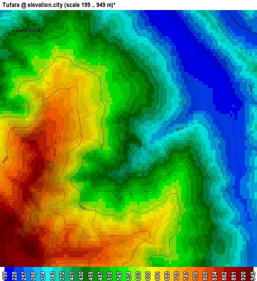 Tufara elevation map