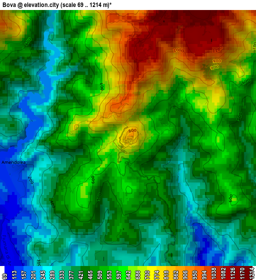 Bova elevation map