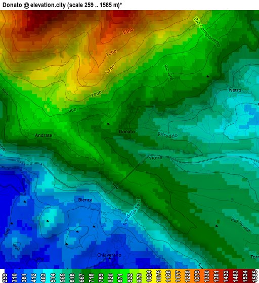 Donato elevation map