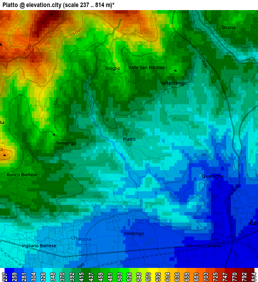 Piatto elevation map