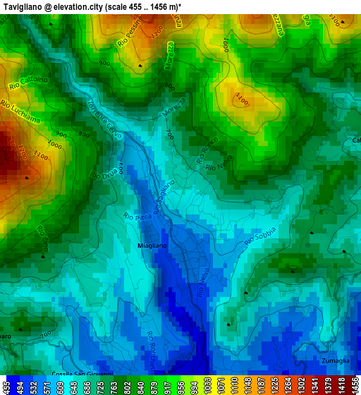 Tavigliano elevation map