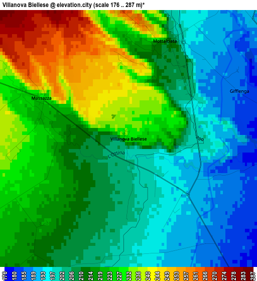 Villanova Biellese elevation map