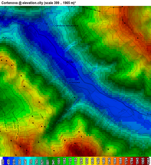 Cortenova elevation map