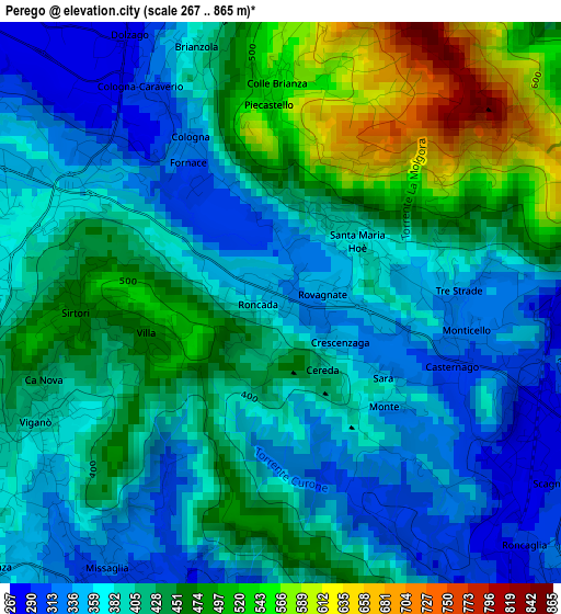 Perego elevation map