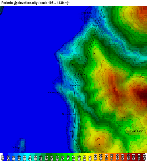 Perledo elevation map