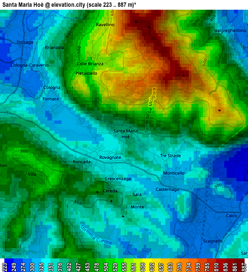 Santa Maria Hoè elevation map