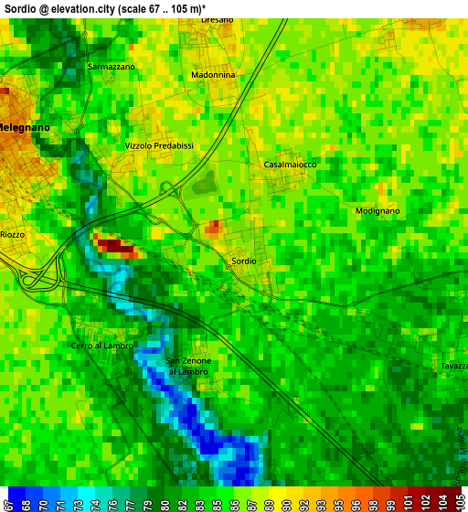 Sordio elevation map