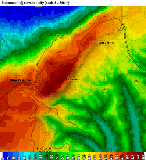 Stefanaconi elevation map