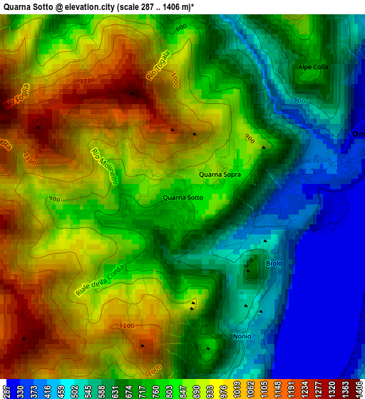 Quarna Sotto elevation map