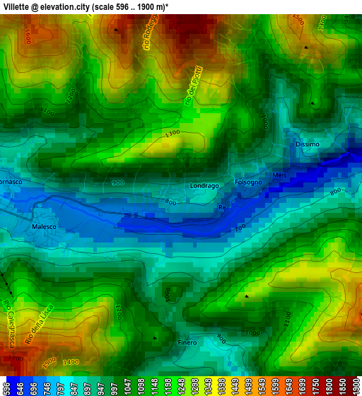 Villette elevation map