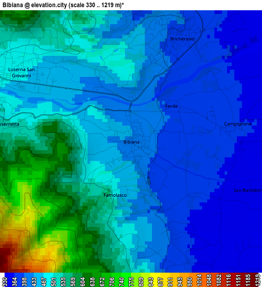 Bibiana elevation map