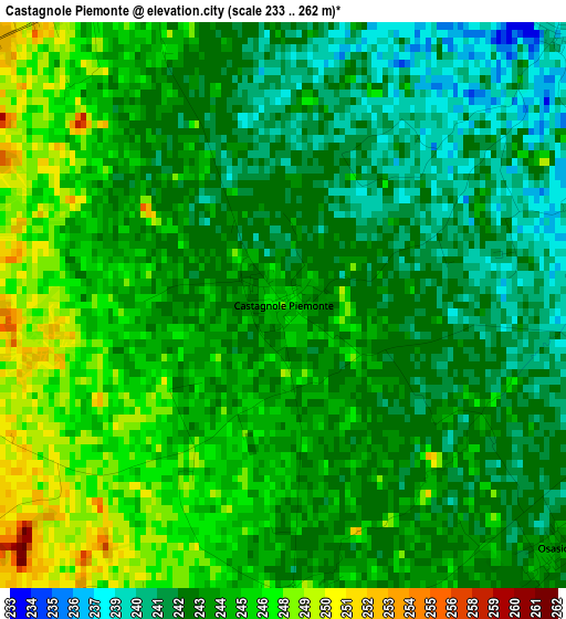 Castagnole Piemonte elevation map