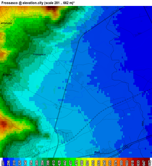 Frossasco elevation map