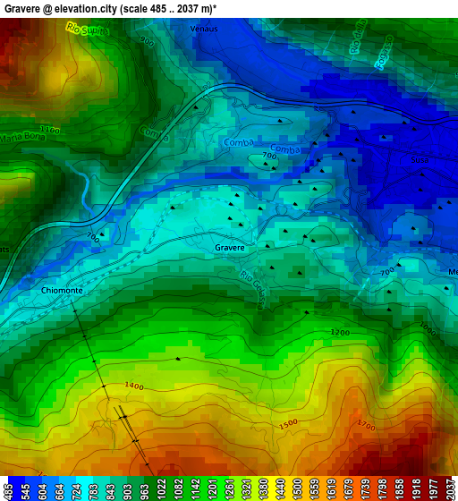 Gravere elevation map